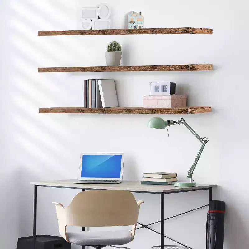 Set da 3 Mensole Galleggianti da Parete da 140 cm - per Bagno, Decorazione Murale per Camera da Letto, Cucina, Soggiorno, Contenitore per Libri