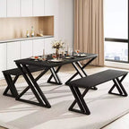 Dining Table Set for 4-6, Kitchen Table Set, MDF Wood Board, Sturdy Metal Frame, Easy Assembly, for Kitchen, Dining Room