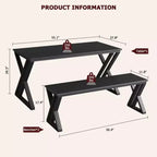 Tavolo da Pranzo per 4-6 persone, Tavolo da Cucina, Piano in Legno MDF, Robusta Struttura in Metallo, Facile Montaggio, per Cucina, Sala da Pranzo