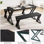 Tavolo da Pranzo per 4-6 persone, Tavolo da Cucina, Piano in Legno MDF, Robusta Struttura in Metallo, Facile Montaggio, per Cucina, Sala da Pranzo