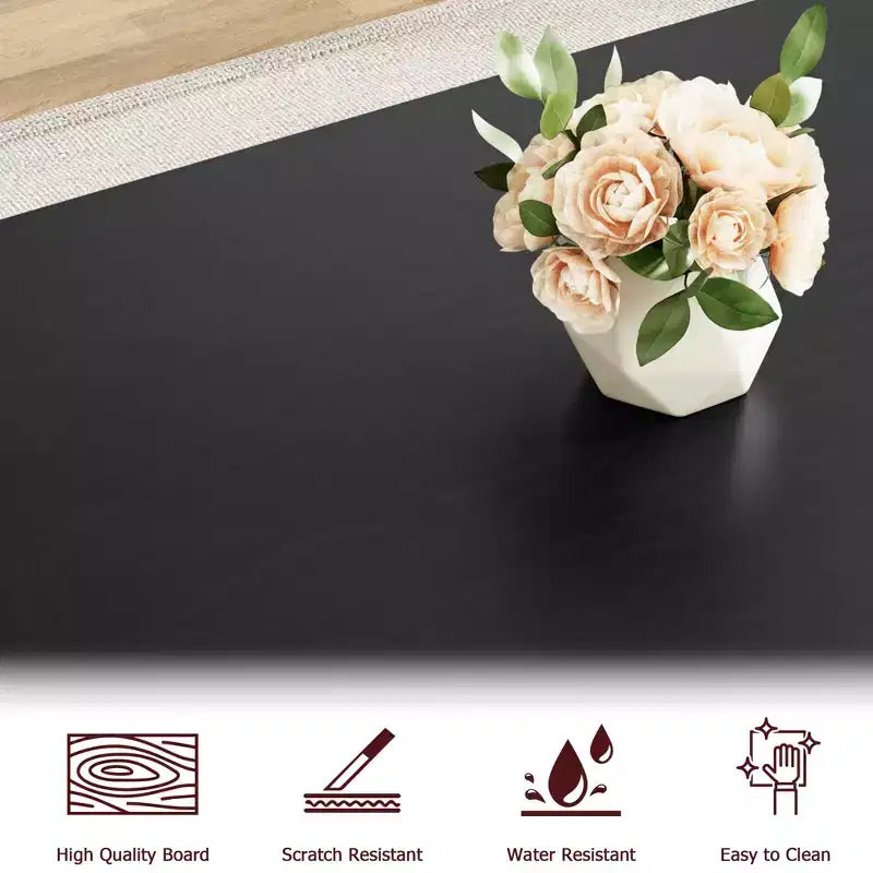 Tavolo da Pranzo per 4-6 persone, Tavolo da Cucina, Piano in Legno MDF, Robusta Struttura in Metallo, Facile Montaggio, per Cucina, Sala da Pranzo