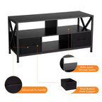 Mobile TV con cassetto in ferro, legno e tessuto - Grande, Cassetti eleganti in tessuto, Struttura durevole in ferro e legno, Ampio spazio di archiviazione, Design moderno