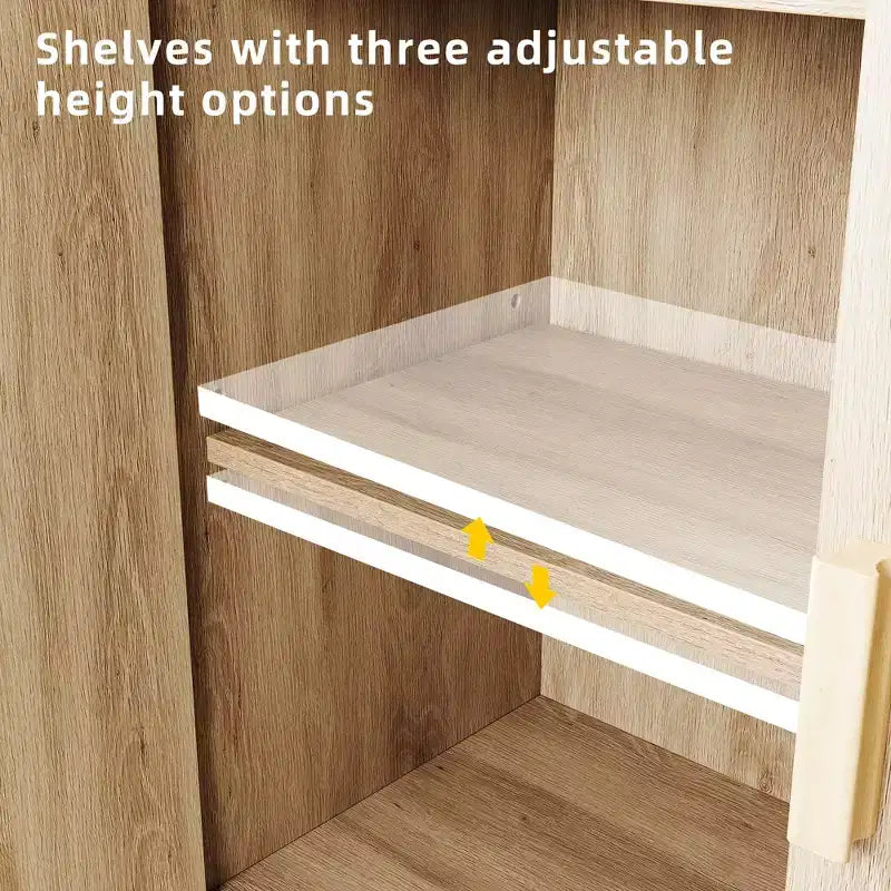 Credenza a Buffet con Vano Contenitore, Mobile Contenitore con 2 Sportelli in Rattan, Credenza, Mobile Accent per Soggiorno, Sala da Pranico, Ingresso