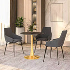 Tavolo da pranzo rotondo da 24 pollici, top moderno in MDF e base a piedistallo dorata, tavolo d'appoggio per caffè o sala da pranzo