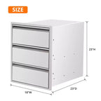 Cassetto estraibile da cucina in acciaio inox con portasciugamani, scaffale organizer per griglia a tre livelli, adatto per isole barbecue e patii