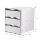 Cassetto estraibile da cucina in acciaio inox con portasciugamani, scaffale organizer per griglia a tre livelli, adatto per isole barbecue e patii
