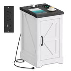 Tavolino rustico con stazione di ricarica e 2 porte USB-C Tavolino da comodino moderno con 2 prese CA, ripiano regolabile e gestione dei cavi
