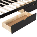 Letto a piattaforma da gioco in legno Twin/Full Size con testiera a LED, scrivania e cassetti portaoggetti USB, nero
