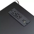 Letto a piattaforma da gioco in legno Twin/Full Size con testiera a LED, scrivania e cassetti portaoggetti USB, nero