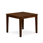 Set da 5 Pezzi in Legno Massello con Finitura Noce Antico - Top Quadrato per Sala da Pranzo Imbottita - 4 Posti a Sedere