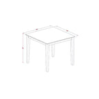 Set da 5 Pezzi in Legno Massello con Finitura Noce Antico - Top Quadrato per Sala da Pranzo Imbottita - 4 Posti a Sedere