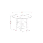 Sala da Pranzo Rotonda con Top in Legno Massello Finitura Bianco Lino 5 Pezzi con Piano a Ribalta - 4 Posti a Sedere