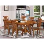 Cucina Sala da pranzo 7 pezzi - Tavolo in legno e sedie in lino - Rettangolare 40x78 pollici