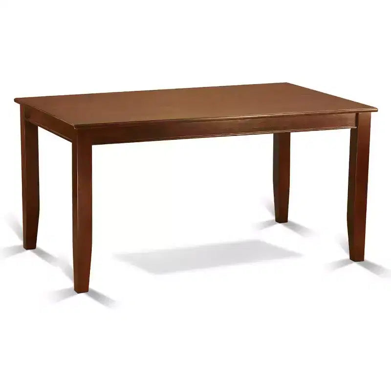 Set 5 pz - Piano in legno massello con finitura mogano - Tavolo da pranzo rettangolare - 4 posti