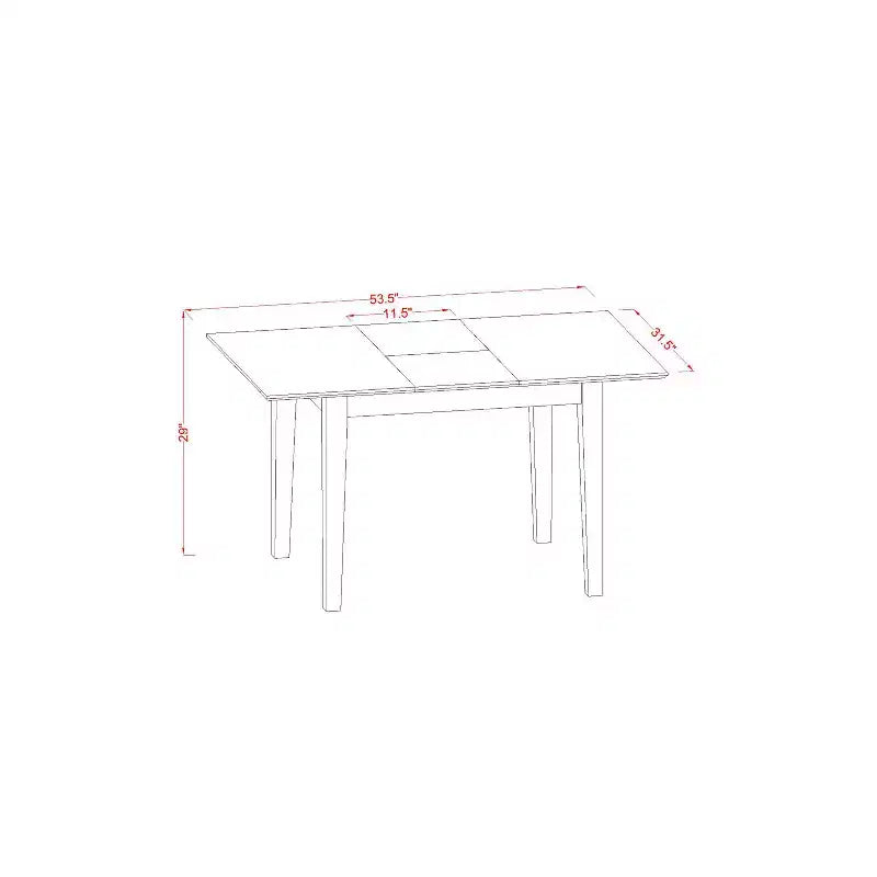 Retro Dinette - Tavolo da pranzo in legno con sedie, 42-54L x 32W - Tavolo in stile rinascimentale