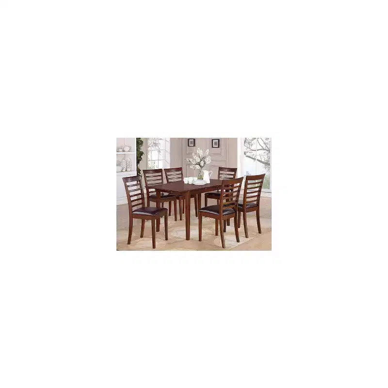 Elegante set da pranzo da 7 pezzi - Tavolo rettangolare con allunga e 6 sedie - 32x60 pollici