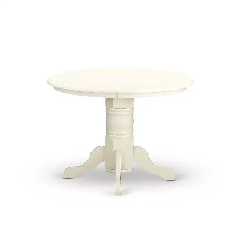 Tavolo da pranzo con piano in legno massello, finitura lattementa e ciliegio, e 4 sedie Parson - 5 pezzi