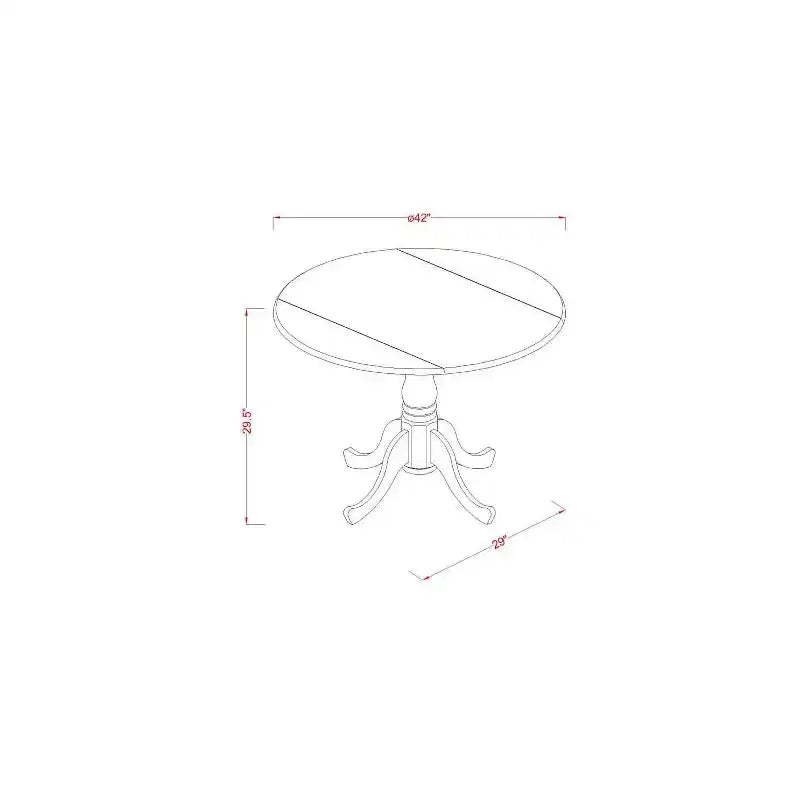 Sala da Pranzo Imbottita in Legno Massello con Finitura Mogano, 3 Pezzi (4 Posti)