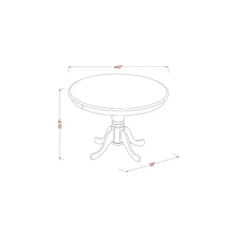 Tavolo da pranzo 5 pezzi con piano in legno massello finitura lino bianco e 4 sedie Parson