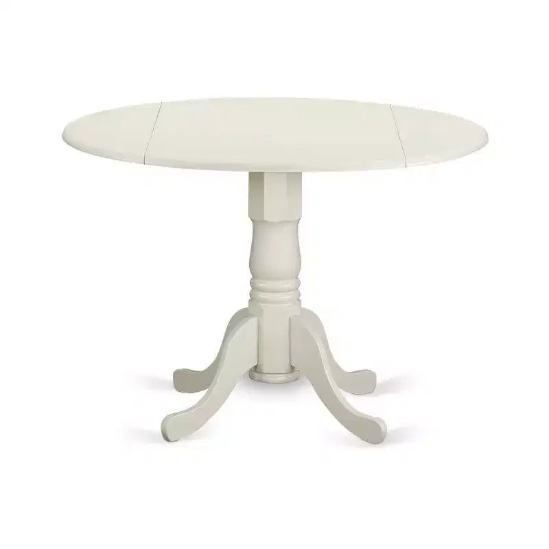 Tavolo da cucina rotondo con 4 sedie - Tavolo da pranzo da 42" e sedie Parson - Bianco lino e Beige