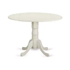 Tavolo da cucina rotondo con 4 sedie - Tavolo da pranzo da 42" e sedie Parson - Bianco lino e Beige