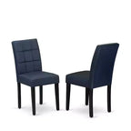 Set da pranzo rettangolare 5 pezzi con piano in legno massello finitura nera (4 posti)