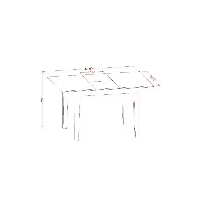 Set da pranzo rettangolare 5 pezzi con piano in legno massello finitura nera (4 posti)