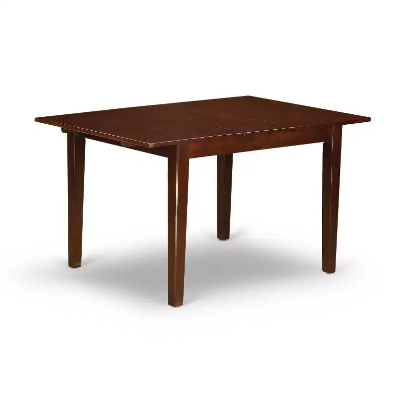 Tavolo da pranzo a 5 pezzi con piano in legno massello finitura mogano e 4 sedie