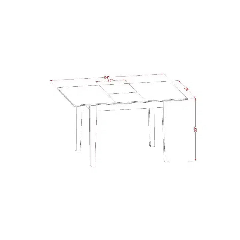 Tavolo da pranzo a 5 pezzi con piano in legno massello finitura mogano e 4 sedie