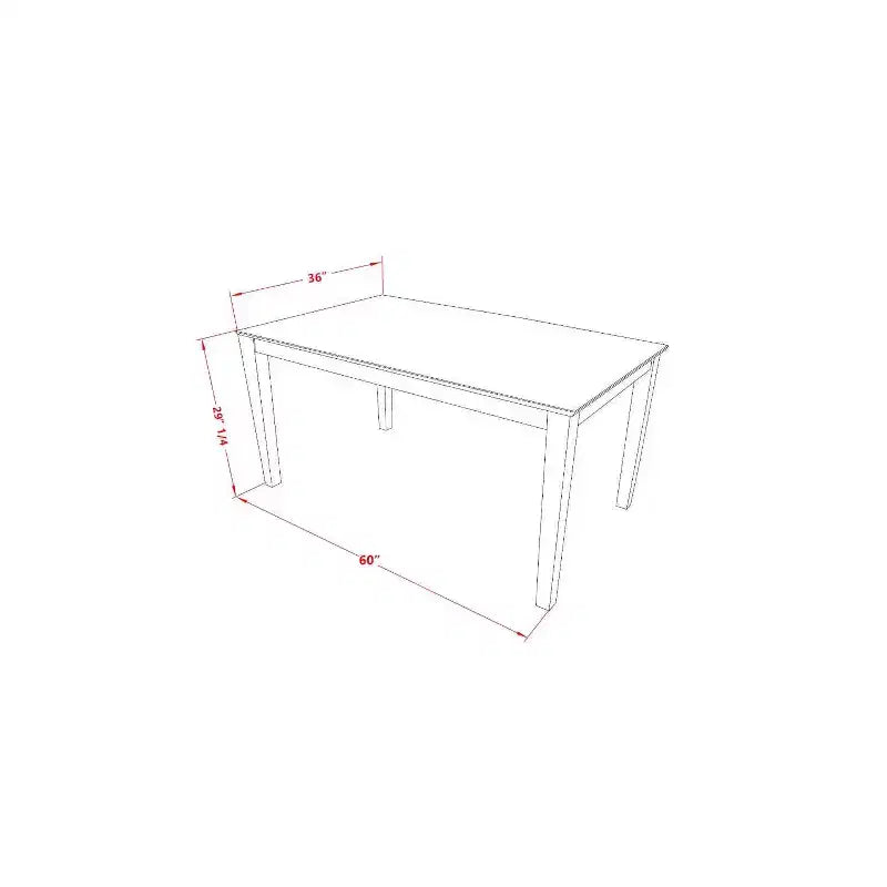 Set da 5 pezzi in legno massello Cappuccino - Sala da pranzo - 4 posti