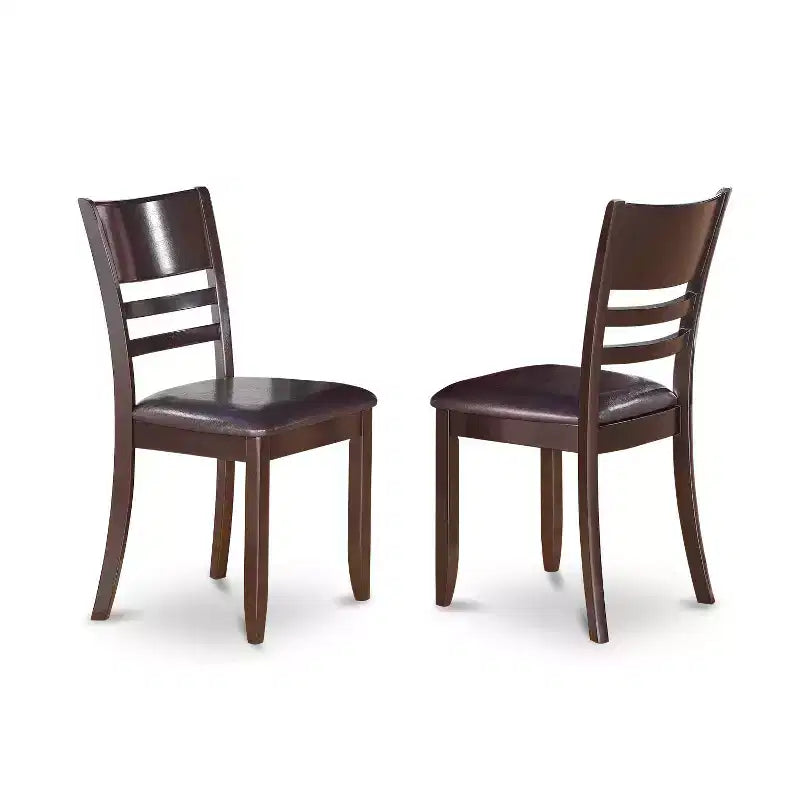 Tavolo da pranzo rotondo con piano in legno massello finitura cappuccino e 4 sedie - 5 pezzi