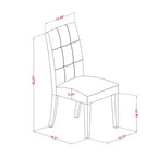 Set da pranzo quadrato in legno massiccio finitura rovere naturale da 5 pezzi - 4 posti a sedere