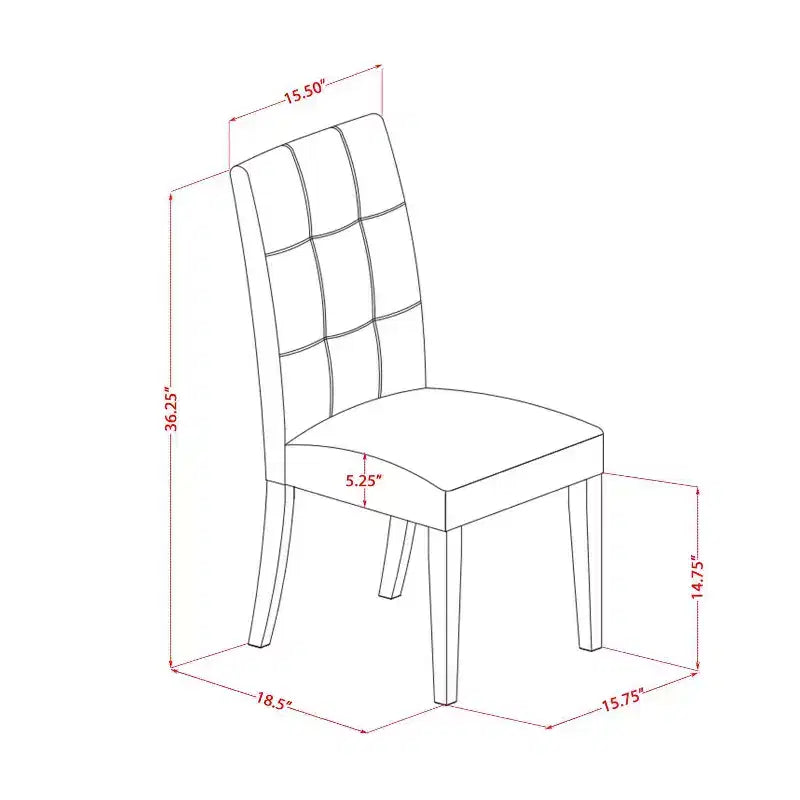 Set da pranzo quadrato in legno massiccio finitura rovere naturale da 5 pezzi - 4 posti a sedere