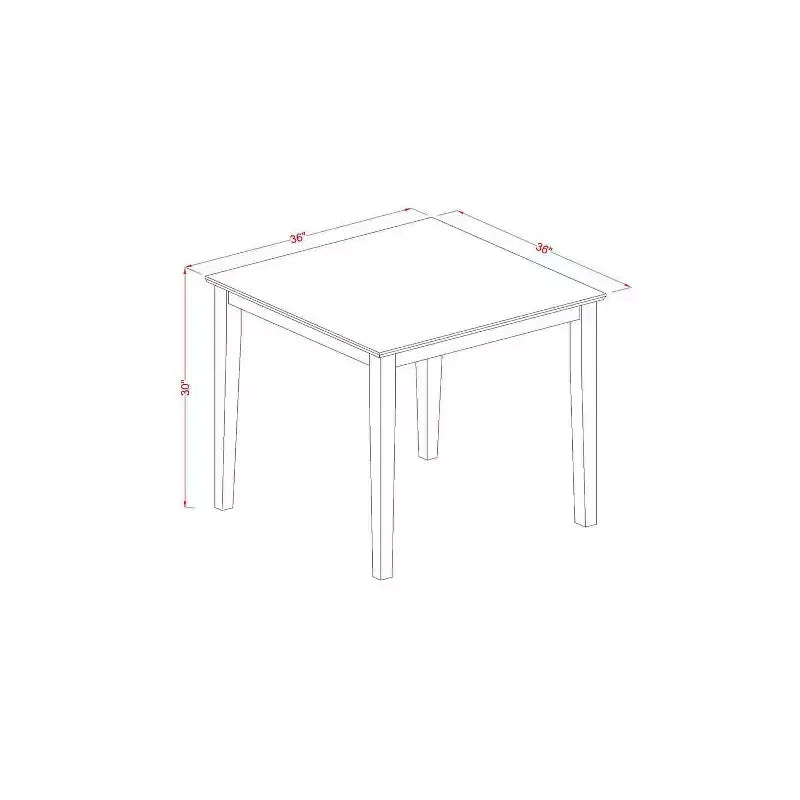 Set da pranzo quadrato in legno massiccio finitura rovere naturale da 5 pezzi - 4 posti a sedere