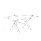 Tavolo da pranzo rettangolare a 5 pezzi con top in legno massello con finitura anticata Jacobean e 4 sedie