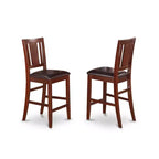 Tavolo Alto con Sedie - Moderno per Sala da Pranzo o Bar - Finitura Mogano - 5 Pezzi