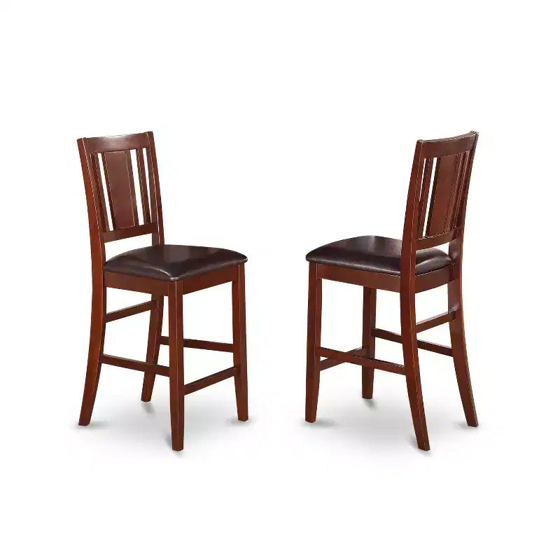 Tavolo Alto con Sedie - Moderno per Sala da Pranzo o Bar - Finitura Mogano - 5 Pezzi