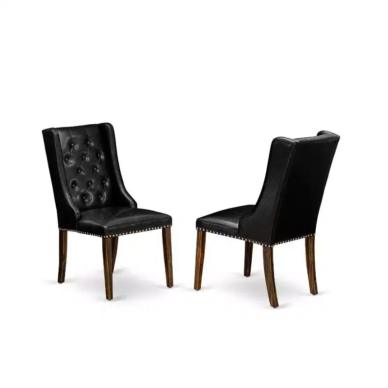 Set da pranzo in 7 pezzi con piano in legno massello multicolore e rivestimento trapuntato a bottoni - 4 posti a sedere