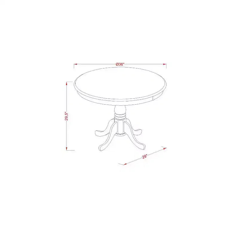 Set da pranzo rustico 5 pezzi - Tavolo da cucina e 4 sedie - Tavolo rotondo con sedili in legno - Stile rustico
