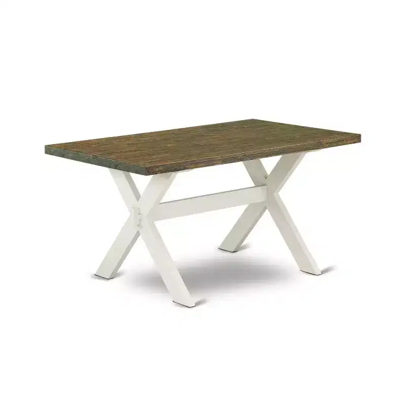 Tavolo da pranzo con piano in legno massello Jacobean anticato a 5 pezzi con 4 sedie Parson