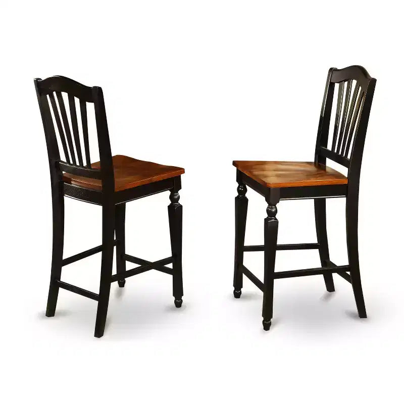 Tavolo da pranzo per cucina - Set 3 pezzi tavolo e sedie - Tavolo rotondo con piedistallo - Finitura mogano scuro