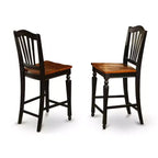 Tavolo da pranzo per cucina - Set 3 pezzi tavolo e sedie - Tavolo rotondo con piedistallo - Finitura mogano scuro
