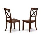 Set da pranzo da 5 pezzi in legno massello con finitura mogano - Tavolo rettangolare con alette a scomparsa - 4 posti