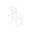 Set da pranzo da 5 pezzi in legno massello con finitura mogano - Tavolo rettangolare con alette a scomparsa - 4 posti
