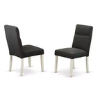 Set 5 pz bianco lino in legno massello - Sala da pranzo con piano a ribalta - 4 posti a sedere