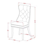 Set 5 pezzi con ripiano in legno massello con finitura bianca lino - Sala da pranzo con sedie imbottite quadrate - Posti a sedere per 4 persone