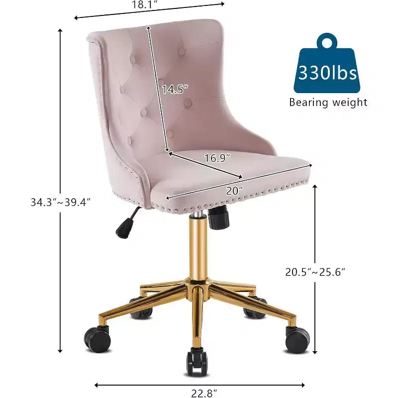 Sedia da scrivania in velluto senza braccioli, carina sedia da toletta/trucco imbottita con schienale per camera da letto e per donne/ragazze