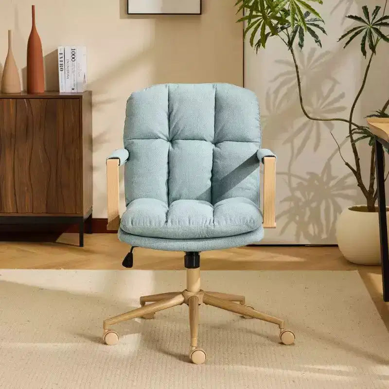 Poltrona moderna imbottita Sedia da ufficio ergonomica con altezza regolabile, ruote girevoli a 360°, sedia da trucco e accentata