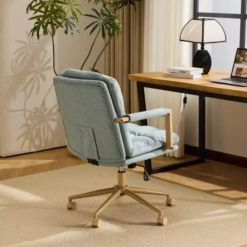 Poltrona moderna imbottita Sedia da ufficio ergonomica con altezza regolabile, ruote girevoli a 360°, sedia da trucco e accentata
