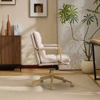 Poltrona moderna imbottita Sedia da ufficio ergonomica con altezza regolabile, ruote girevoli a 360°, sedia da trucco e accentata
